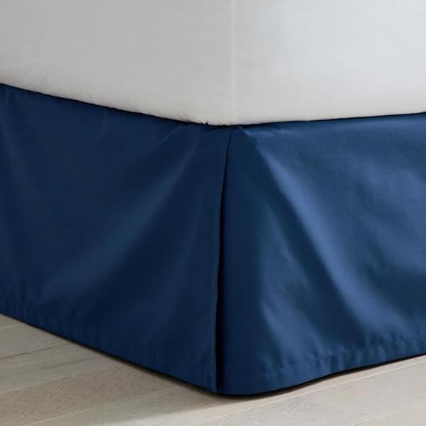 The Company Store Company Cotton Wrinkle-Free 14 in. Blue Sapphire King Bed Skirt