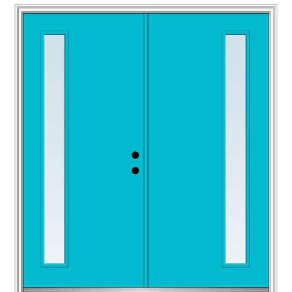 MMI Door 72 in. x 80 in. Viola Left Hand Inswing 1-Lite Clear Low-E Painted Fiberglass Smooth Prehung Front Door