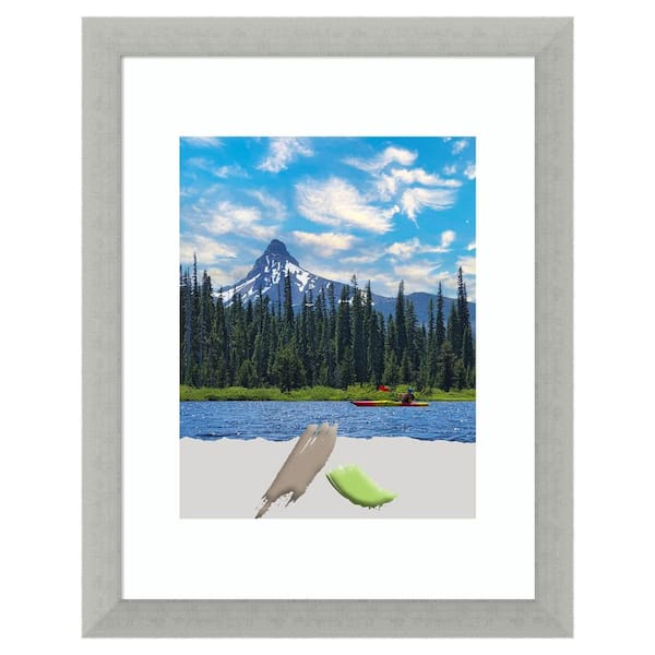11 in. x 14 in. (Matted to 8 in. x 10 in.) Silver Leaf Wood Picture Frame Opening Size