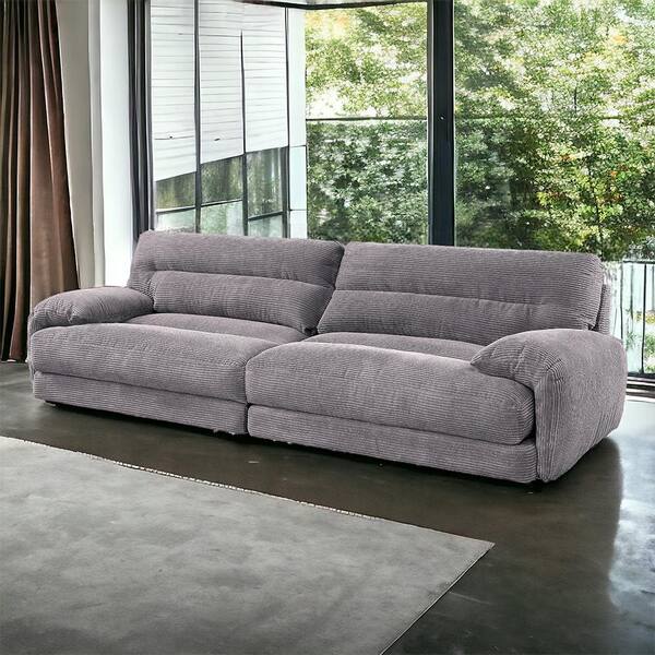 Acme Furniture Cadenza 42 in. Gray Corduroy Solid Microfiber 3