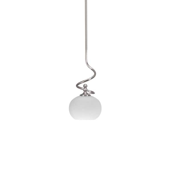 Unbranded Royale 100 W 1-Light Brushed Nickel Standard Mini Pendant Light with Glass Shade
