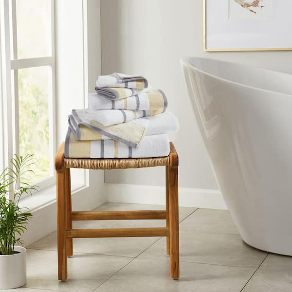 Gold / Grey Premium Cotton 6-Pack Decorative Towel Set