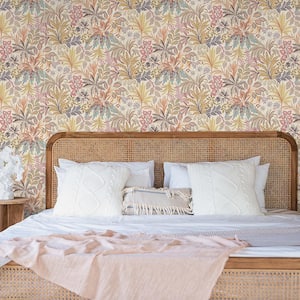 Crafted Floral Parchment Removable Peel and Stick Vinyl Wallpaper, 28 sq. ft.