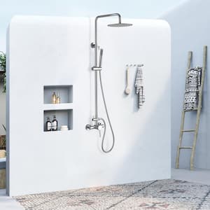 2-Spray Wall Bar Shower Kit with Hand Shower in Polished Chrome
