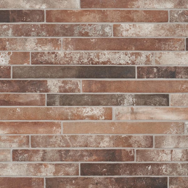 Scotch Red 1.88 in. x 17.71 in. Matte Porcelain Floor and Wall Tile 8.28 sq. ft./Case