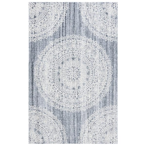 SAFAVIEH Ebony Gray/Ivory 4 ft. x 6 ft. Oriental Area Rug