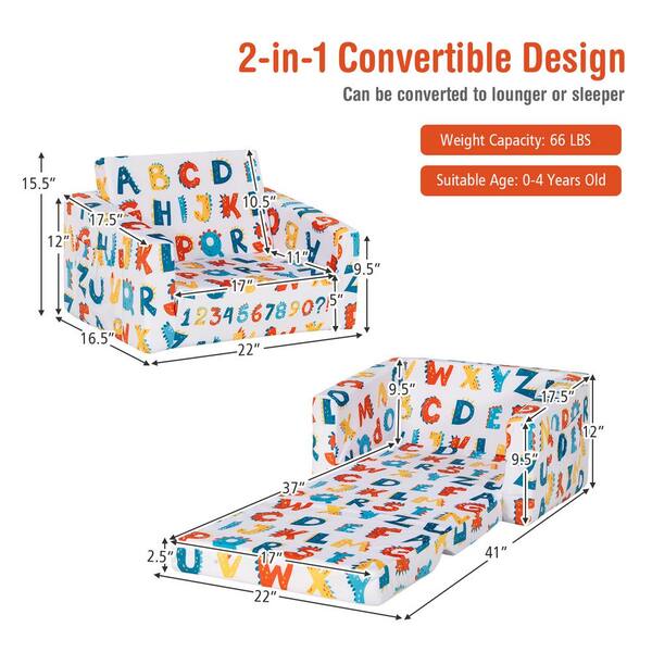 Fabric Convertible Kids Sofa Flip