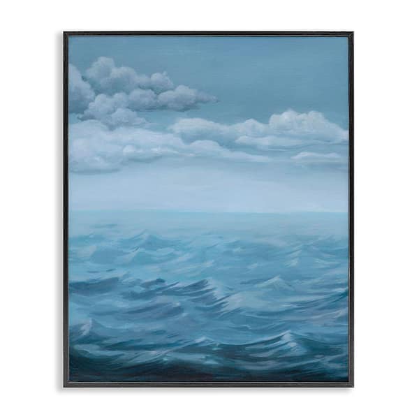 Stupell Industries Clouds over Rough Seas by Grace Popp Black Framed Coastal Giclee Art Print 20 in. x 16 in.