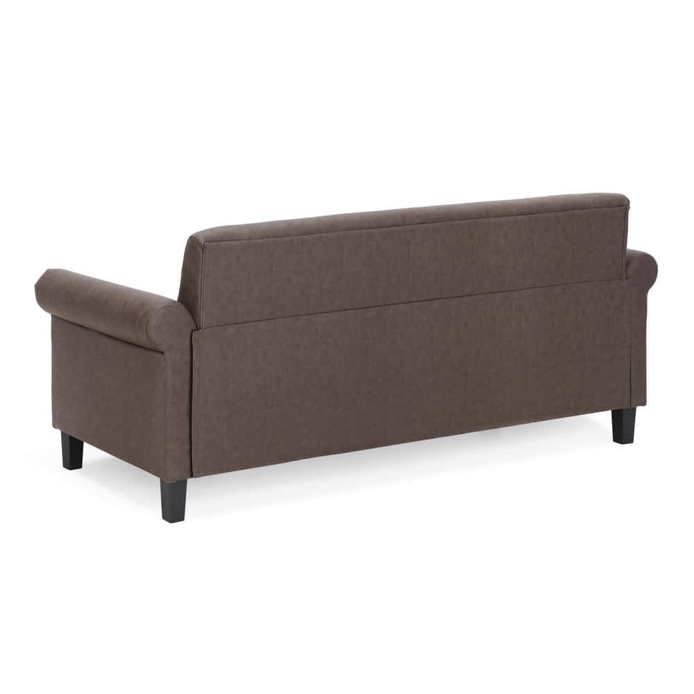Vintage Chesterfield Tufted 3-Seater Sofa in Brown Faux Leather