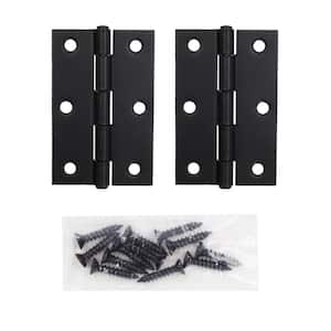 3 in. Matte Black Non-Removable Pin Narrow Utility Hinge (2-Pack)