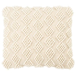 Camie Ivory 20 in. X 20 in. Throw Pillow