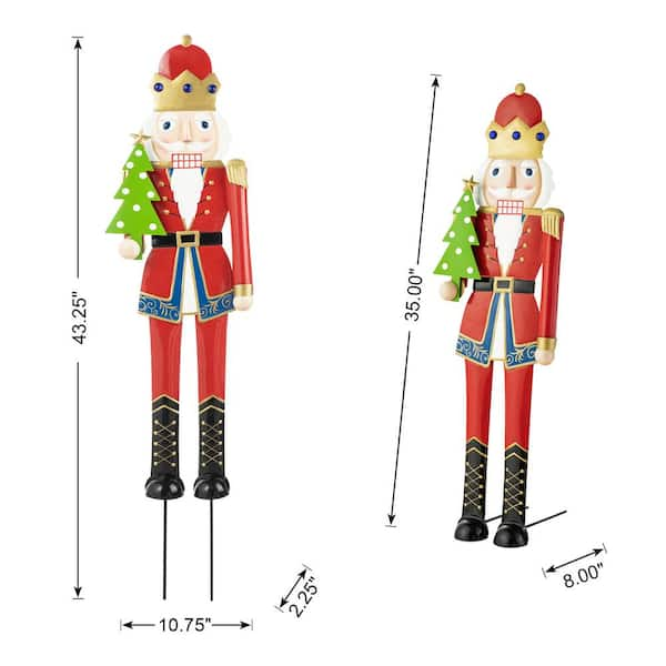 Glitzhome 42H Wooden Christmas Soldier Nutcracker