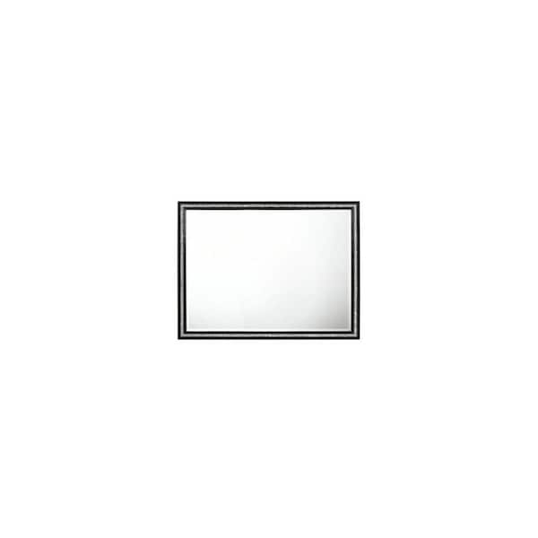 HomeRoots 46 in. W x 35 in. H Wood Black Dresser Mirror