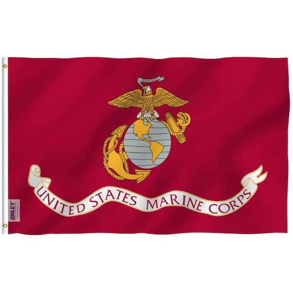 ANLEY Fly Breeze 3 ft. x 5 ft. Polyester US Marines Flag 2-Sided Flag Banner with Brass Grommets and Canvas Header