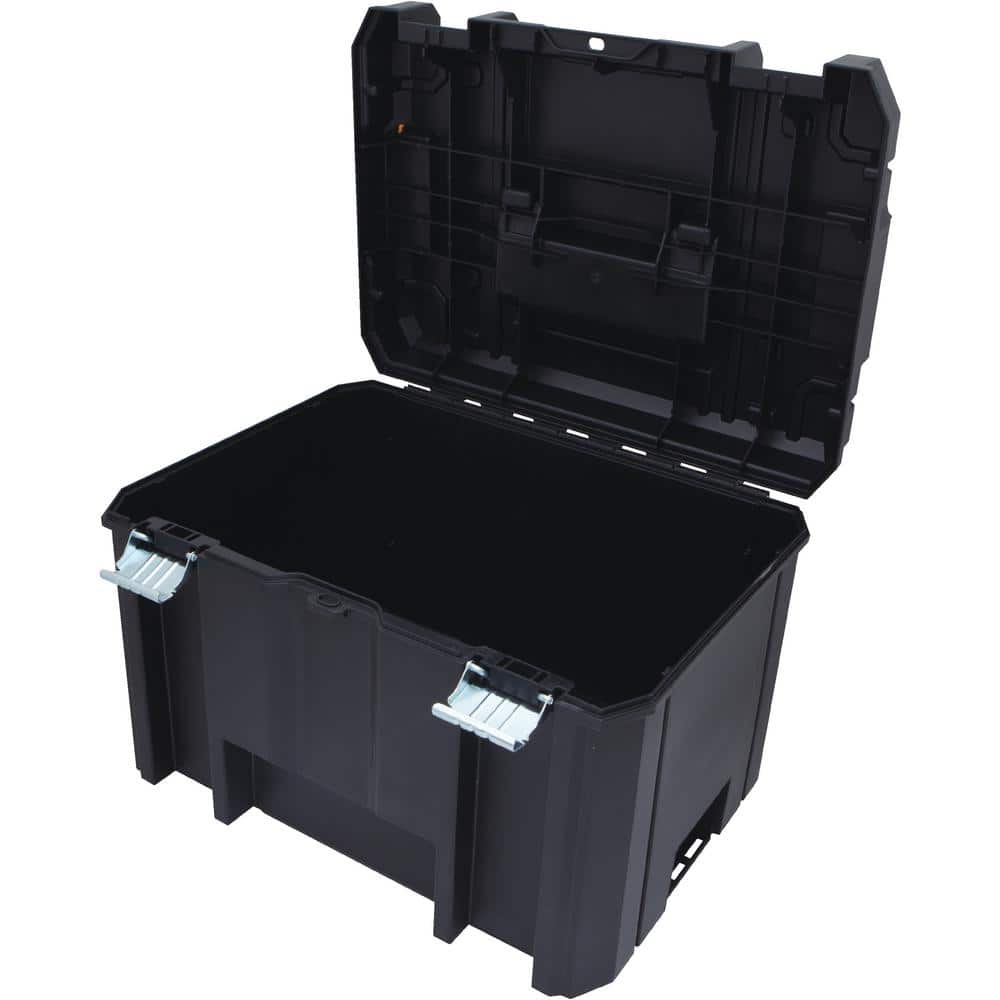 DEWALT TSTAK VI 17" Black and Yellow Stackable Deep Tool Storage Box