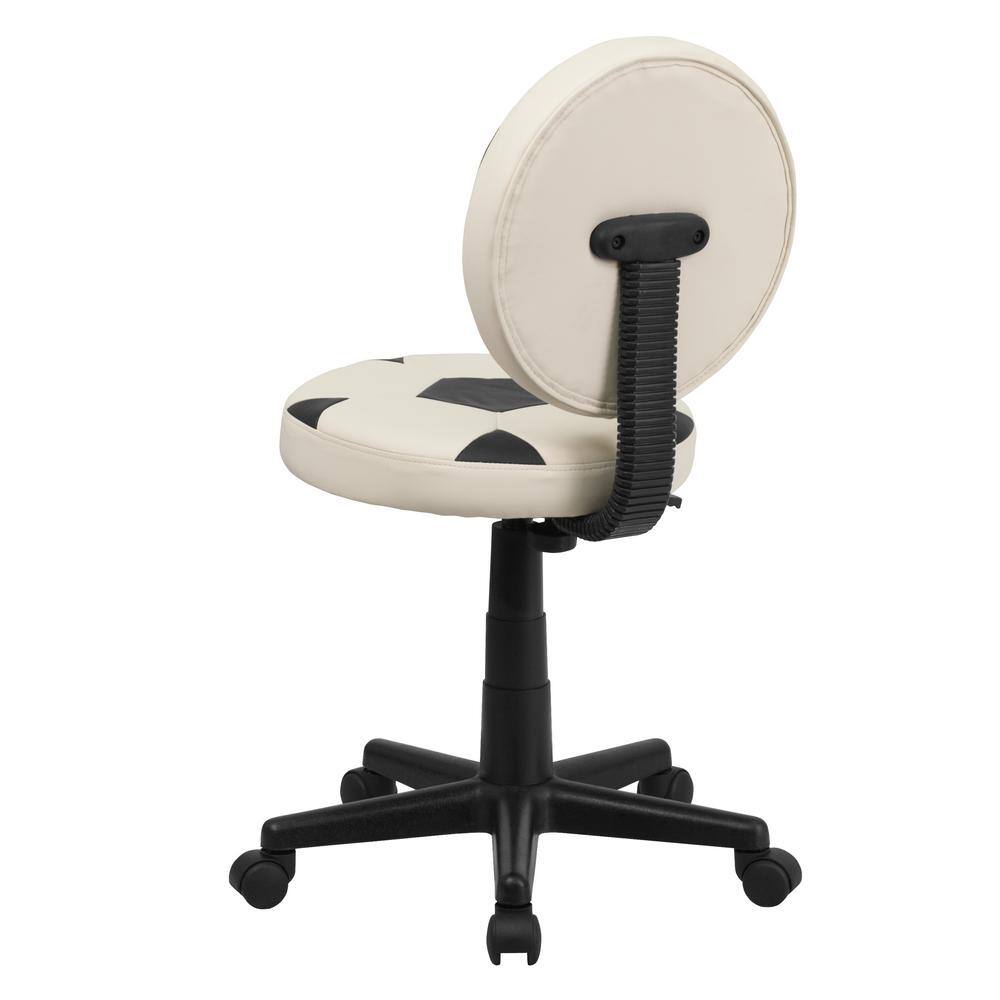 Soccer Ball Swivel Task Chair in Black and White Vinyl
