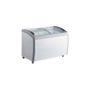 49 in. W 9.2 cu.ft. Manual Defrost Commercial Curved Glass Top Display Chest Freezer in White