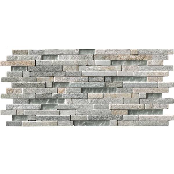MSI Harvest Moon Interlocking 8 in. x 18 in. x 8mm Textured Glass and Stone Mesh-Mounted Mosaic Tile (10 sq. ft./Case)