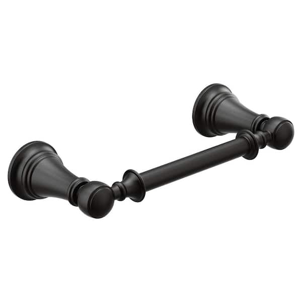 MOEN Weymouth Pivoting Double Post Toilet Paper Holder in Matte Black