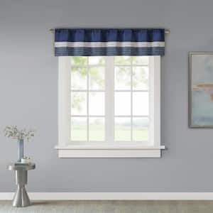 Eastridge 18 in. L x 50 in. W. in Navy Polyester Light Filtering Valance