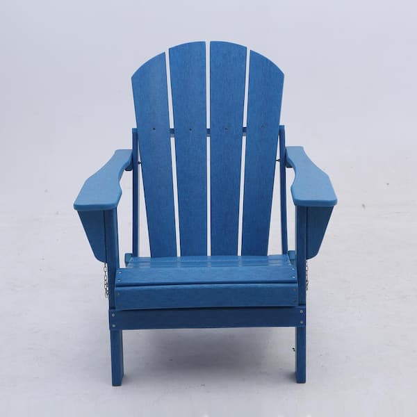 Wildaven Kolton Blue Folding Plastic Adirondack Chair