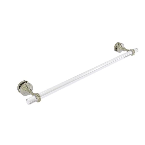 Allied Brass Pacific Grove Collection 24 in. Over-the-door Shower Door Towel Bar with Twisted Accents in Polished Nickel