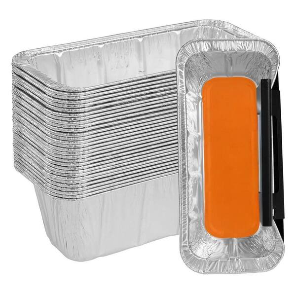 50-Pack Aluminum Foil Grease Cup Liners Disposable Drip Pan Tray for Gas Griddle Grill with Mess-Free Cleanup