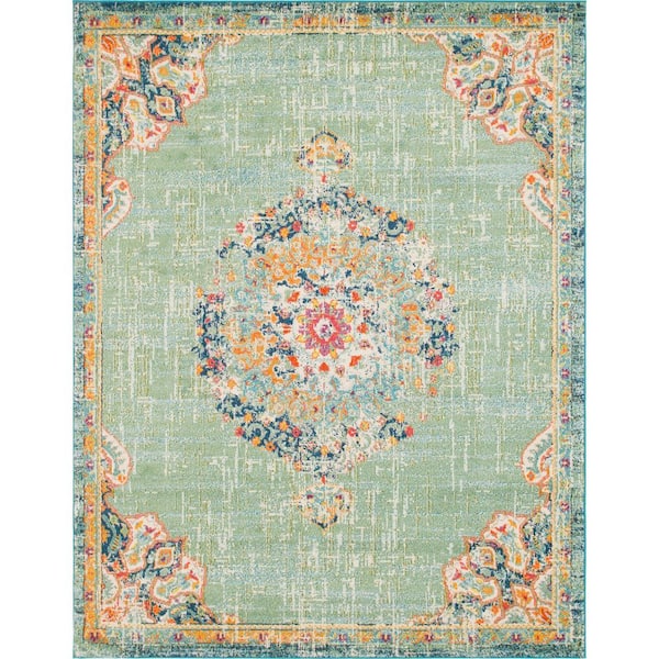 Unique Loom Penrose Alexis Green 8 ft. x 10 ft. Area Rug