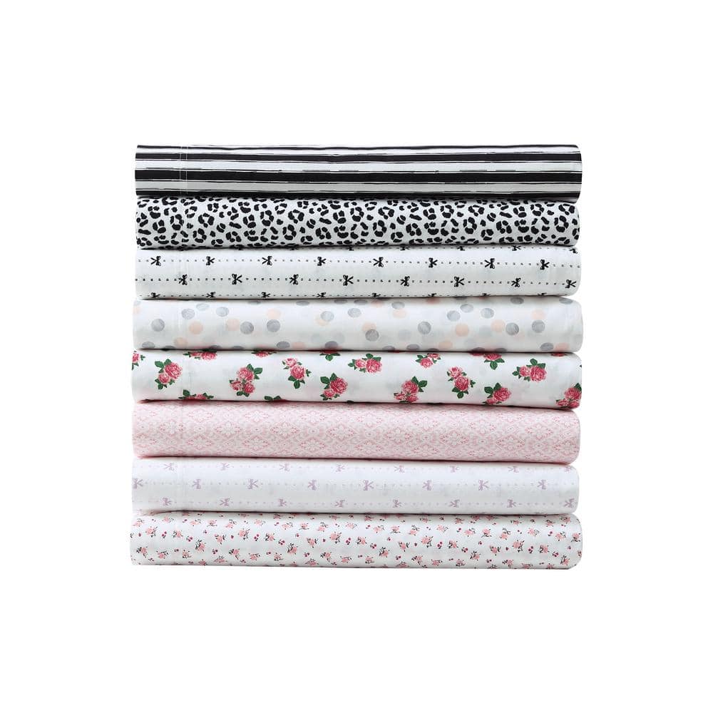 Baby Buds Pink Floral Cotton Percale Twin Sheet Set