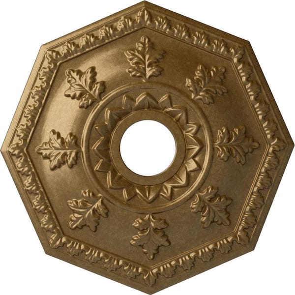 Ekena Millwork 1-1/2 in. x 18 in. x 18 in. Polyurethane Nottingham Ceiling Medallion, Pale Gold
