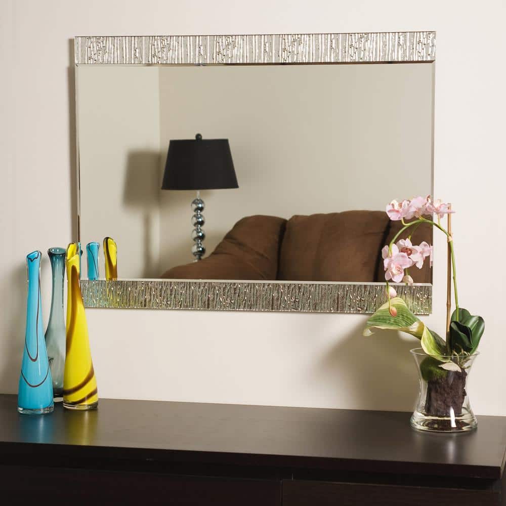 Medium Frameless Rectangular Bathroom Vanity Mirror