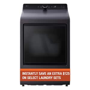 7.3 cu. ft. Vented SMART Gas Dryer in Matte Black with EasyLoad Door and Sensor Dry Technology