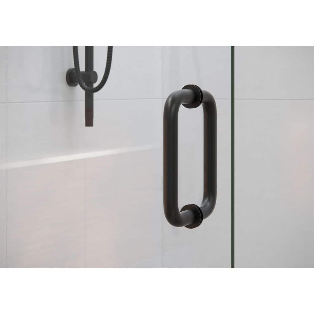 Stellar Matte Black Frameless Glass 3-Panel Inline Shower Door