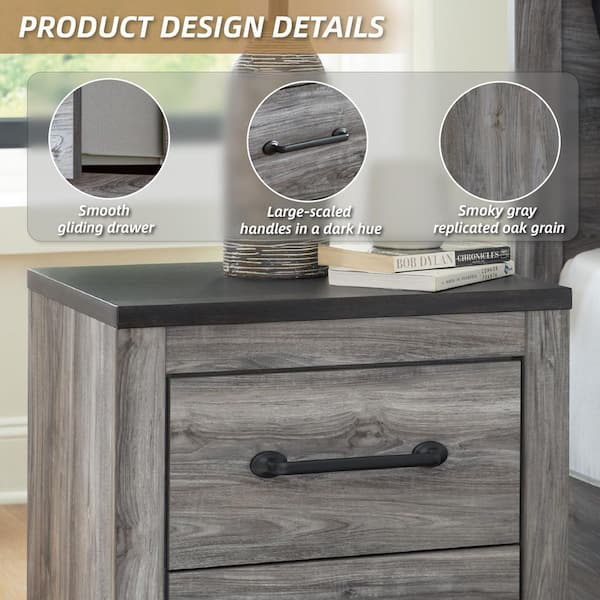Signature DESIGN BY ASHLEY Bronyan Dark Gray 2 Drawer 21.69 in. W