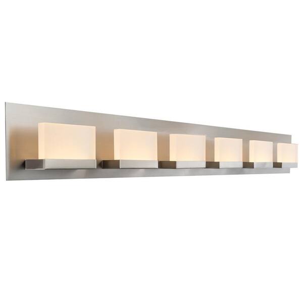 Kira Home Everett Brushed Nickel Modern Bathroom Light with Frosted