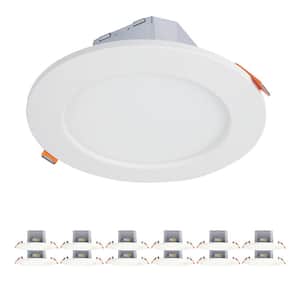 CJB 6 in. 2-in-1 Installation LED Downlight with Attached JBOX, 5CCT, 900 Lumens, 75-Watt Equivalent, (12-Pack)