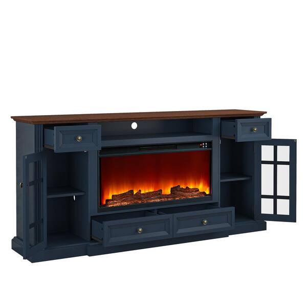 FESTIVO 73 in. Freestanding Electric Fireplace TV Stand in Navy