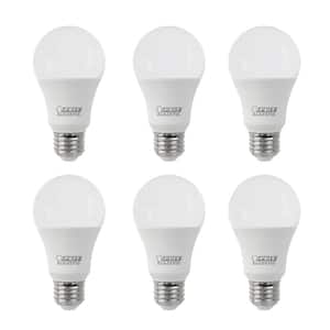 60-Watt Equivalent A19 Non-Dimmable General Purpose E26 Medium Base LED Light Bulb, Cool White 4100K (6-Pack)