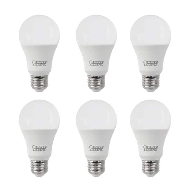 Feit Electric 60-Watt Equivalent A19 Non-Dimmable General Purpose E26 Medium Base LED Light Bulb, Cool White 4100K (6-Pack)
