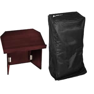 Mahogany Foldable Tabletop Podium Lectern with Black Cover