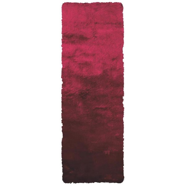 HomeRoots 2 x 6 Merlot Solid Color Runner Rug