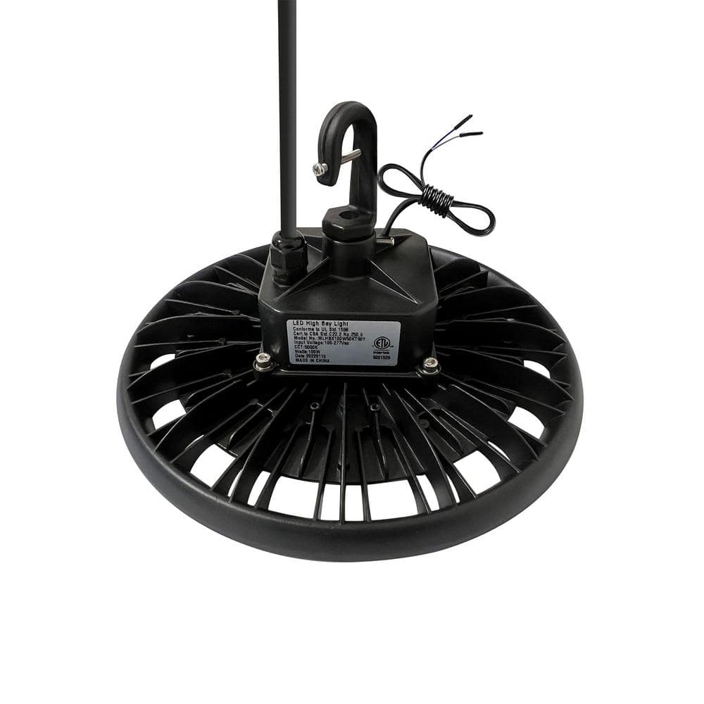 Black Aluminum 13" Modern LED High Bay Ceiling Light