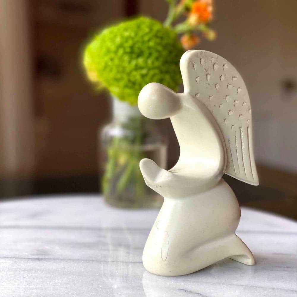Praying Angel Natural Stone Soapstone Sculpture