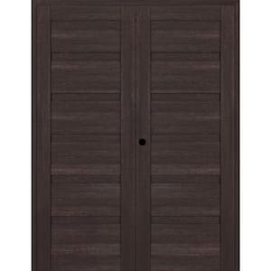 Louver 60 in. x 83.25 in. Right Active Veralinga Oak Wood Composite Double Prehung Interior Door