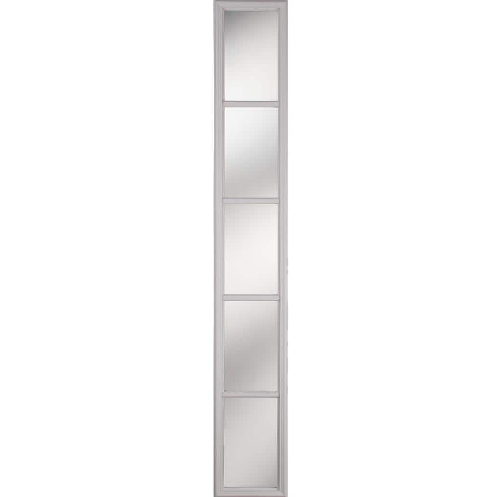 ODL 5-Lites Glass with External Grilles 8 in. x 64 in. x 1 in. Full Sidelite with White Frame Replacement Glass Panel -  308505