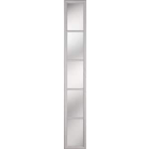 5-Lites Glass with External Grilles 8 in. x 64 in. x 1 in. Full Sidelite with White Frame Replacement Glass Panel