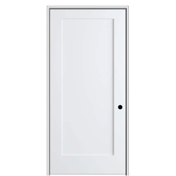 MMI Door Shaker Flat Panel 20 in. x 80 in. Left Hand Solid Core Primed HDF Single Pre-Hung Interior Door with 4-9/16 in. Jamb
