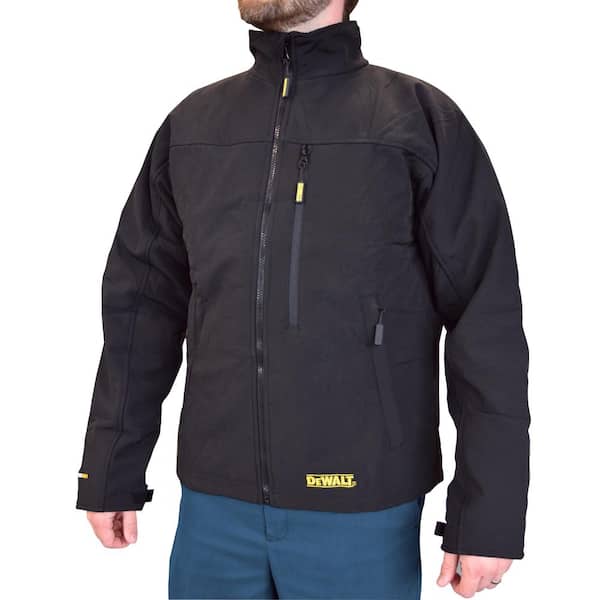 DEWALT Men's Large 20V MAX XR Lithium Ion Black Soft Shell Jacket kit ...