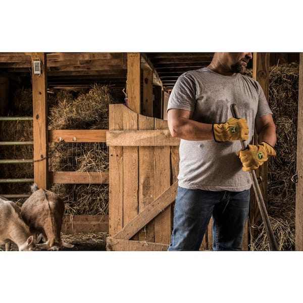 John Deere Split Cowhide Large Work Gloves JD00004/L - The