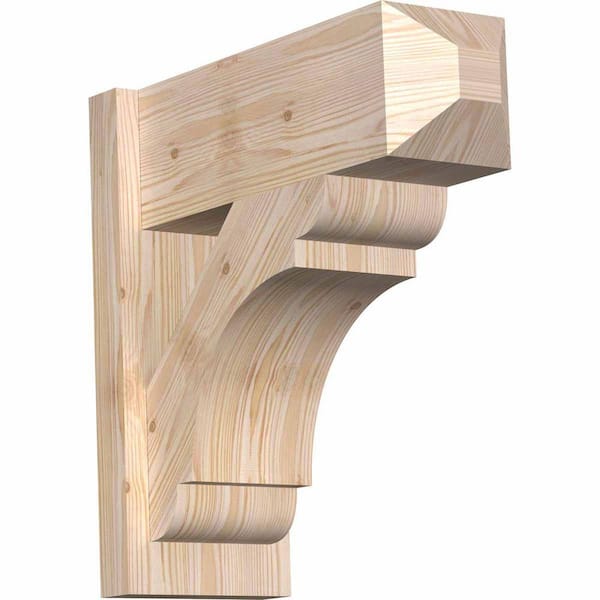 Ekena Millwork 8 in. x 20 in. x 20 in. Douglas Fir Olympic Craftsman Smooth Outlooker